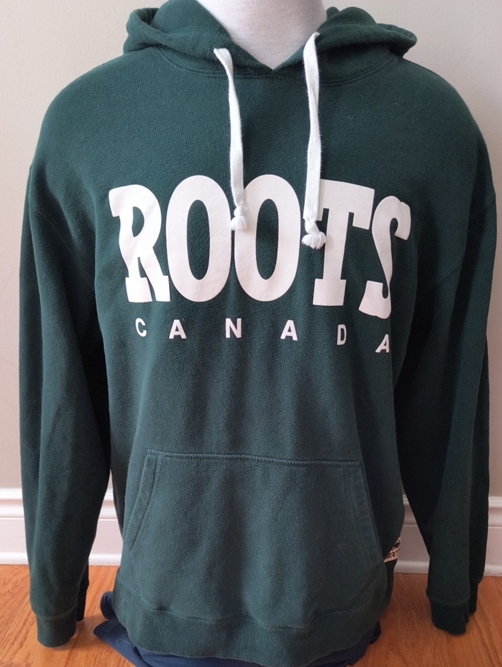 Men's Roots Forest Green Hoodie Sweatshirt, Large